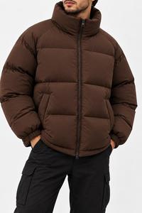Blouson matelassé pour homme, fermeture éclair, col montant, coupe-vent, décontracté, hiver, coupe ample, rembourrage en polyester épais, longueur standard, ODM - Product Image 4