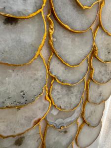 Natural Salt Agate <b>Coasters</b> Gold Edged Luxury Gemstone Sliced Stone <b>Drink</b> <b>Coaster</b> Set for Home Decor Wholesale Artisan Gift - Product Image 2