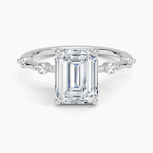 Anillo SOJ 011 con Corte Esmeralda, Plata 925, Aimee, Halo Oculto, Moissanita, Anillo de Compromiso y Boda, 2ct, Color D, VVS1, Certificado GRA, Rodio - Product Image 1