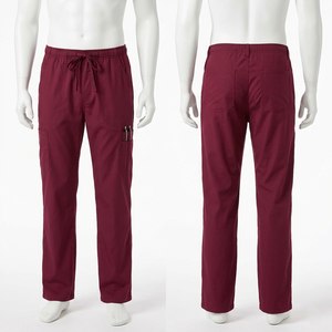 Pantalones Médicos para Hombre, 180 GSM, Tela Elástica de Algodón y Poliéster Premium, Diseño de Bolsillo Tipo Cargo en Magenta, Logotipo Personalizado con Bordado e Impresión - Product Image 4