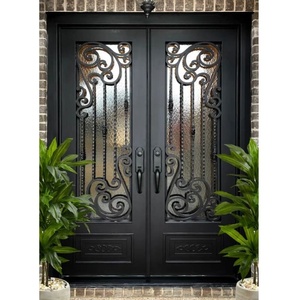 Royal Luxury KHP-DG-003 Modern Wrought Iron Main Gate with Arched Design Rust-Resistant Properties Easy Assembly Painted Finish - Product Image 6