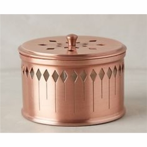 Luxury Rose Gold Copper <b>Candle</b> Jar Metal Votive Container with Pierced Lid Decorative Scented <b>Candle</b> Tin for Home Decor 10oz - Product Image 1