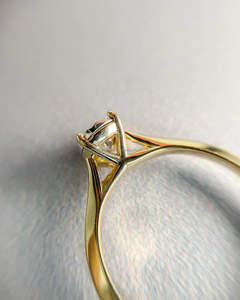 IGI Lab Grown Brillant Cut Diamant Vintage 14k Jaune Mariage/Bague de Fiançailles Unisexe Fine Or Blanc Anniversaire Fête Digne - Product Image 2