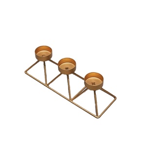 Durable Handmade Eco-Friendly Iron Gold Polished <b>Tealight</b> <b>Holder</b> 3 <b>Holders</b> Antique Finish for Home Decoration Available Bulk - Product Image 1