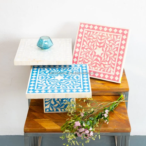 Soporte para Tartas con incrustaciones de hueso hecho a mano Con pedestal decorativo perfecto para exhibir tartas en eventos formales del mejor proveedor FWE - Product Image 6