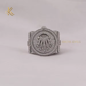 Trendy Mens Hip Hop Lab Diamond <b>Ring</b> Icy Sparkle Bold <b>Statement</b> Design IGI Certified 18K Gold Plated Urban Style Luxury Jewelry - Product Image 2