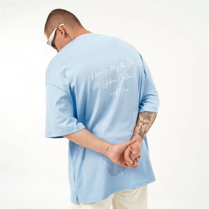 T-shirt Homme Col Rond Manches Courtes Épaules Tombantes Grande Taille Streetwear Oversize Personnalisable Coupe Ample Classique - Product Image 2