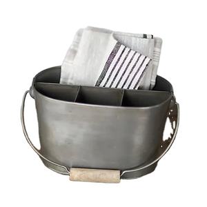Wholesale Two-Compartment Galvanized Metal <b>Utensils</b> Caddy Storage <b>Rack</b> for Kitchen <b>Utensils</b> Exporter - Product Image 2