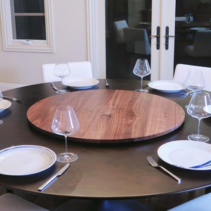 Accesorios de cocina Lazy Susan de madera personalizados, bandeja giratoria para especias, bandeja Lazy Susan de madera de Blossom Craft India - Product Image 5
