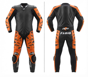 Traje de Carreras Personalizado para Hombre en Cuero Vacuno/Canguro, Mono de Una Pieza con Armadura de Nivel 2 CE, Hecho a Medida, Protección OEM - Product Image 1