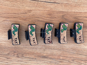 มาใหม่ล่าสุดร้อนขายสไตล์ตะวันตกทําด้วยมือเครื่องมือแกะสลักหนังผมกรงเล็บคลิปหนังกรงเล็บอุปกรณ์เสริมผมสําหรับผู้หญิง - Product Image 3