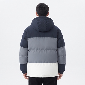 Veste matelassée à capuche pour homme Hawk Eye, couleur contrastée, épaisse, pour l'hiver, fermeture éclair intégrale, vêtement d'extérieur décontracté - Product Image 5