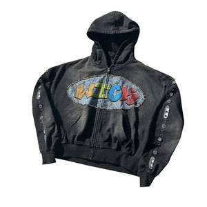 เสื้อฮู้ดซิปทรงปกติ สตรีทแวร์ ผ้าฝ้ายฟลีซ 100% สกรีนโลโก้ได้ ยูนิเซ็กส์ เสื้อกันหนาว ขายส่ง - Product Image 1