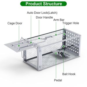 Piège à rats et souris à porte unique, cage anti-nuisibles pour petits rongeurs, campagnols et hamsters – Utilisation intérieure et extérieure – Produit anti-nuisibles - Product Image 2