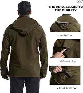 <b>Men</b> <b>Soft</b> <b>Shell</b> <b>Jacket</b> Windbreaker Hooded Fleece Waterproof <b>Men's</b> Hooded Rain Coat Softshell <b>Jackets</b> - Product Image 6