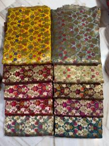 Tissu Brocart en Gros à Motifs Floraux Colorés, Textile Jacquard Tissé pour Vêtements Ethniques, Saris, Décoration Intérieure et Emballage Cadeau - Product Image 5