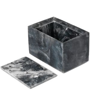 Caja de almacenamiento de resina con patrón triangular blanco y negro, muy vendida, caja organizadora decorativa con tapa, contenedores de almacenamiento multiusos - Product Image 5