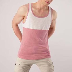 Precio al por mayor de fábrica de verano: Camisetas sin mangas transpirables para hombre con logo personalizado, de bloques de color, para deporte, gimnasio y fitness. - Product Image 2