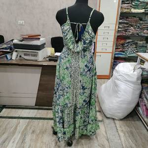 Vestido Maxi de Verano para Mujer, de Poliéster Tejido con Estampado Digital, Estilo Vintage, con Tirantes Finos, Espalda Descubierta, Cintura Natural, Casual, para la Playa o Vacaciones - Product Image 2