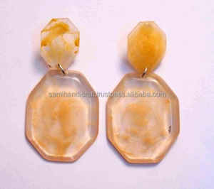 Pendientes colgantes de resina clásicos Joyería artística única para bodas Regalo personalizado en todos los colores - Product Image 4