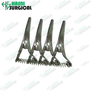 Abrazaderas de Bulldog Debakey de llegada de alta calidad, abrazadera de Bulldog quirúrgica de etiqueta privada curvada de acero inoxidable de Hasni Surgiical - Product Image 5