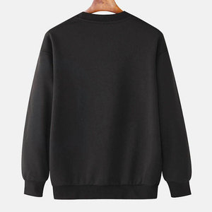 เสื้อสเวตเชิ้ตคอกลมสีดำสำหรับผู้ชาย ทรงปกติ สีพื้น ผ้าถัก แขนยาว สวมใส่สบายๆ สำหรับฤดูใบไม้ร่วง - Product Image 2