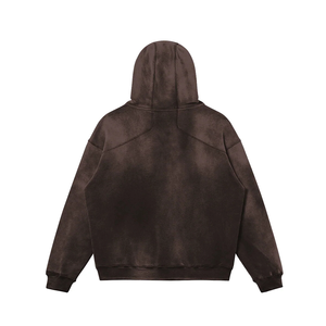 Sudadera con capucha para hombre 2026, estilo vintage, con efecto desgastado, lavado ácido, de gramaje alto, efecto descolorido por el sol, de algodón French Terry, oversize - Product Image 4