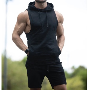 Ensemble de survêtement sans manches et short pour homme, vente en gros, coupe ajustée et personnalisée - Product Image 4