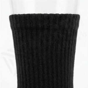 Black Crew Socks Breathable Polyester Spandex Knitted Running Athletic Socks for Adults Summer Sport Wear - Product Image 4