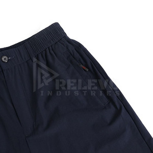Relevo Men's Polyester Shorts Mid Waist Drawstring Closure Side Stripe Pocket Casual Breathable Woven Fabric Sport Style - Product Image 5