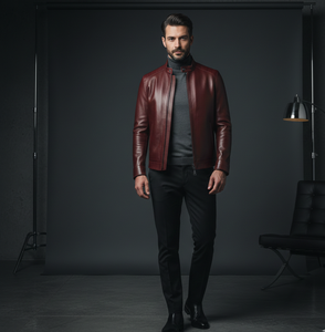 Veste de motard en cuir véritable pour homme sur mesure |   Veste de moto slim fit en cuir de vachette pleine fleur de qualité supérieure |   OEM/ODM Toile de haute qualité - Product Image 4