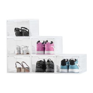 Set di 6 Scatole Trasparenti XXL per Sneaker, Organizzatori Impilabili per Scarpe con Porta Magnetica, Adatte per Taglia US 13 - Product Image 2