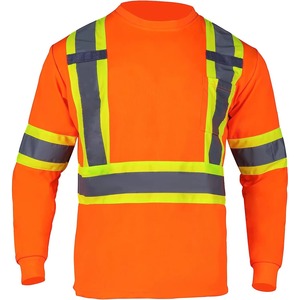 Chemise de travail réfléchissante à manches longues pour le personnel de gestion des travaux routiers, la sécurité routière, respirante - Product Image 1