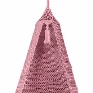 Hamac suspendu en macramé rose, fauteuil suspendu en coton tissé à la main, siège suspendu bohème pour intérieur/extérieur, balcon, salon, Jhula (72X40) - Product Image 3