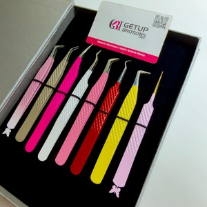 GETUP BROSONS IMPEX – Kit de pinces à extensions de cils colorées et de styles variés, outils de précision en acier inoxydable anti-magnétique et lisses - Product Image 4