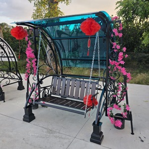 Silla Columpio de Hierro Forjado para Patio y Jardín – Banco Columpio Decorativo para Exteriores con Estructura Resistente y Asientos Cómodos - Product Image 5