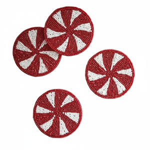 Sous-verres perlés faits main MS HANDICRAFT - Cadeaux religieux classiques, design carré portable avec support en polyester (4x4 pouces) - Product Image 4