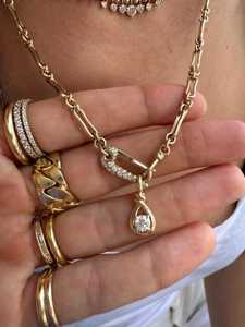 Colgante con Diseño de Nudos y Diamante, Oro Sólido de 14k, Corte Redondo, Moderno, para Usar en Capas, Solitario, Certificado IGI, CVD HPHT, Venta al Por Mayor - Product Image 5