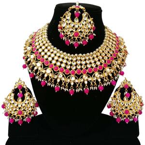 Indian Royal Kundan Gold Plated Bridal Engagement Wedding Anniversary Party Women's Ethnic Zinc Alloy Traditional Necklace Sets - Product Image 1