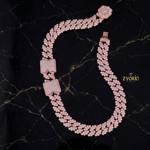 Luxury Rose Gold Cluster Diamond <b>Chain</b> Necklace for Men Women Iced Out CZ Stone Statement Hip Hop Jewelry - Product Image 3