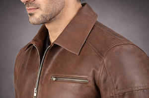 Chaqueta de Cuero para Hombre, Estilo Moderno, Personalizable, Precio al por Mayor, Manga Larga, Impermeable y Transpirable, Superventas - Product Image 3