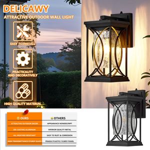 Lanterne murale extérieure en bronze huilé, petite, moderne, lumière de porche du crépuscule à l'aube, IP54, luminaire en aluminium, 220V - Product Image 5