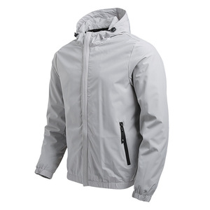 Veste d'extérieur vierge personnalisable avec logo, coupe-vent imperméable, manteau décontracté oversize pour homme - Product Image 2