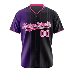 Maillot de baseball personnalisé à col en V, sublimation par transfert thermique, uniforme d'équipe, vêtements de performance professionnels, marché américain et européen - Product Image 3