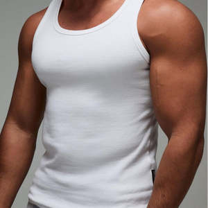 NESTA SPORTS Débardeur de sport classique sans manches blanc pour hommes avec logo personnalisé - Product Image 3