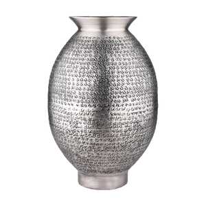 Ensemble de 3 vases en métal de conception industrielle, texture martelée, laiton nickel, finition antique, faits à la main, vases d'intérieur/extérieur - Product Image 3
