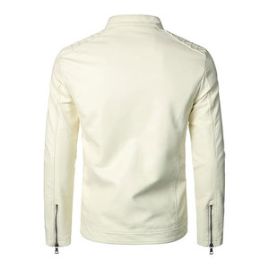 Custom Made <b>Leather</b> <b>Jacket</b> Design Your Own <b>Men</b> <b>Leather</b> <b>Jacket</b> Waterproof <b>Men</b> <b>Leather</b> <b>Jacket</b> Stand Collar Zipper Closure Slim Fit - Product Image 2