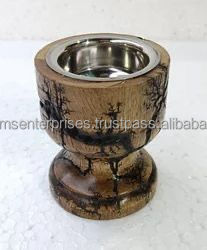 Brûleur à bakhoor en bois d'acacia gravé, design simple en nacre, pour maison et majlis de luxe - Product Image 4