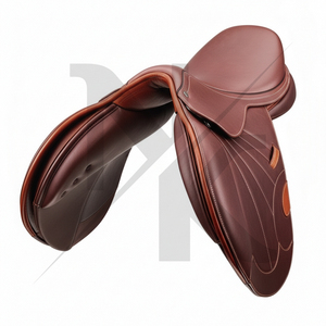 Selle de dressage pour l'équitation de qualité supérieure, en cuir de vachette sur mesure, assise confortable, produits d'équitation anglaise en provenance d'Inde. - Product Image 3