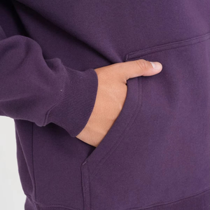 Sudadera con capucha morada para hombre, corte regular, color sólido, informal, tejida, para otoño - Product Image 6